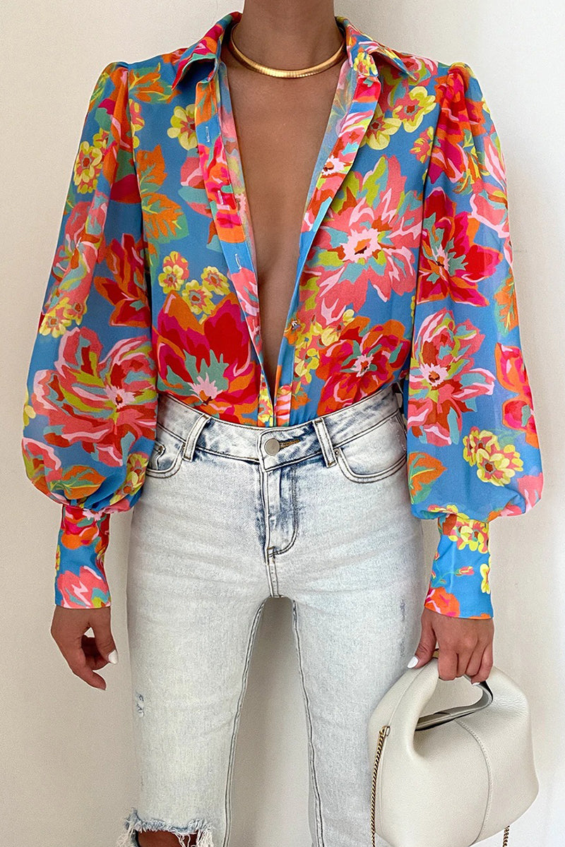 Fiona | Floral Puff Sleeve Blouse for Women