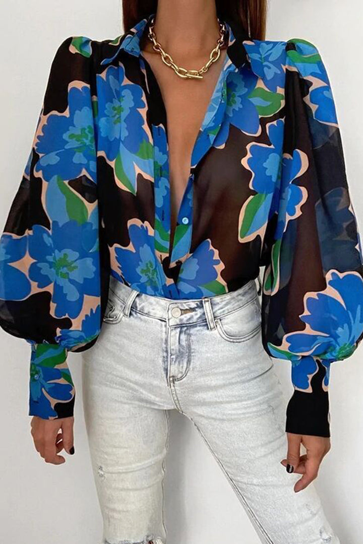 Fiona | Floral Puff Sleeve Blouse for Women