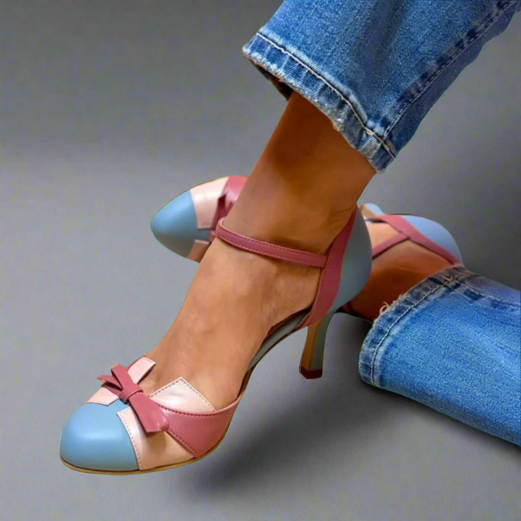 Camille – Bow Detail Mid Heel Shoes