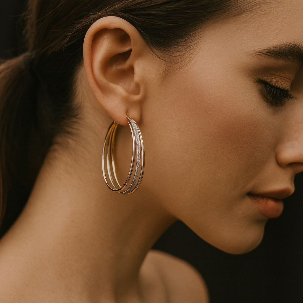 Lia – Orecchini a cerchio retro dorati