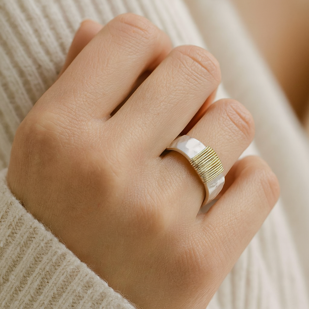 Emilie – Anello vintage in argento e oro