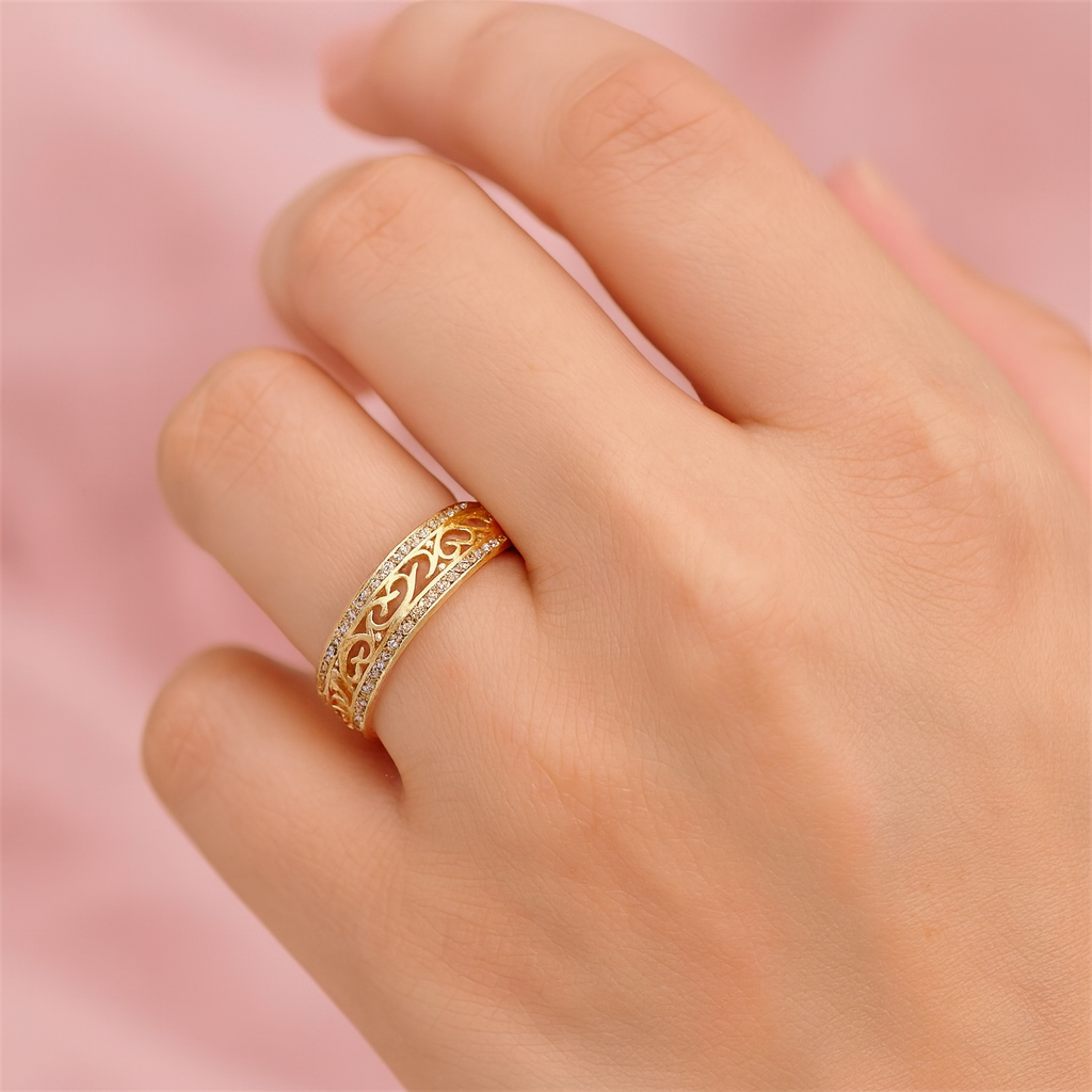 Kerstin – Anello cavo dorato chiaro