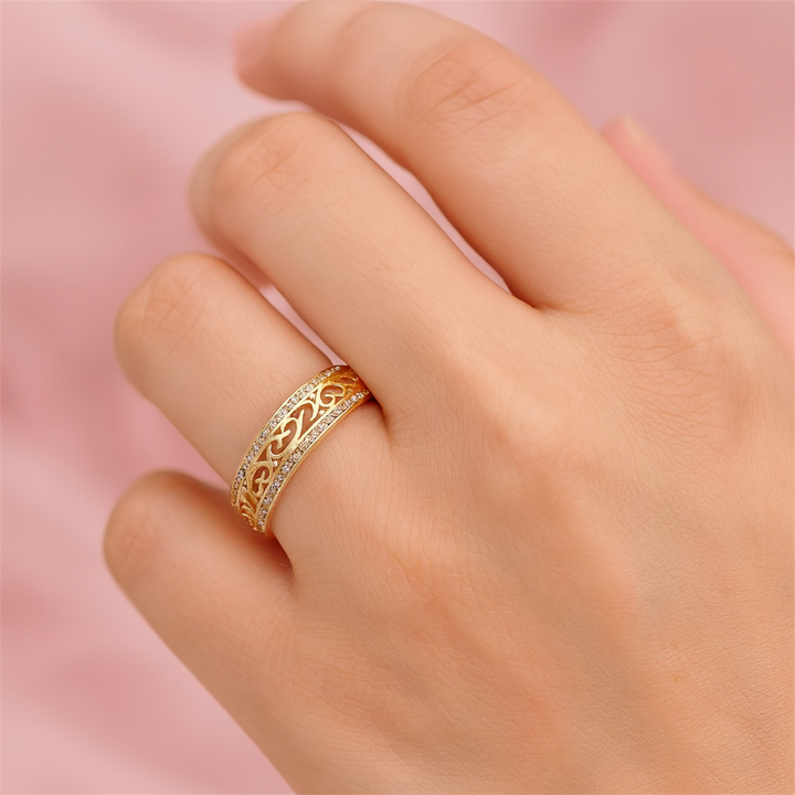 Kerstin – Anello cavo dorato chiaro
