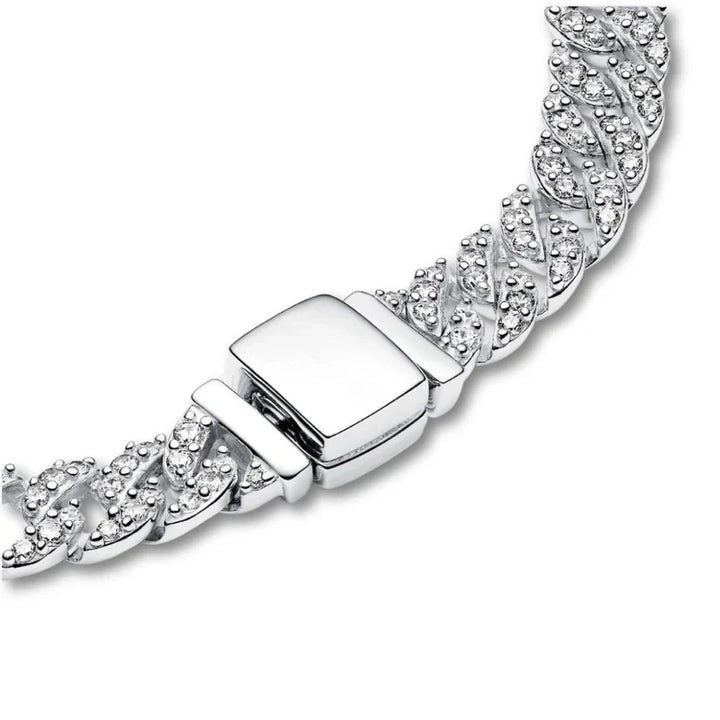 Bracciale cubano con moissanite