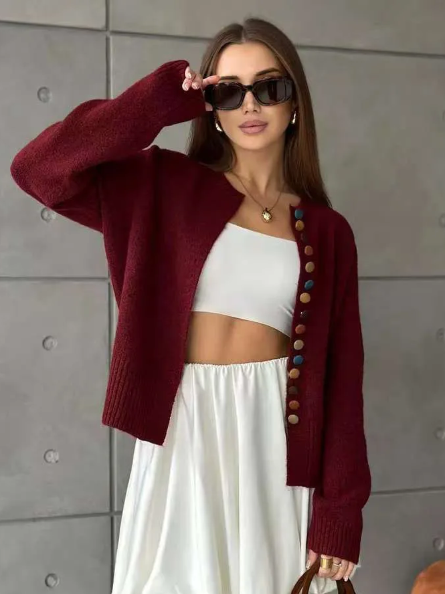 THE JUDI | BUTTON-ACCENT CARDIGAN