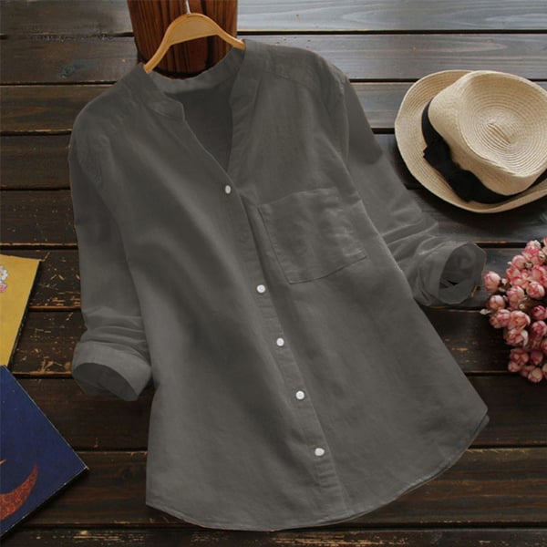 Dahlia | Elegant Linen Long-Sleeve Blouse