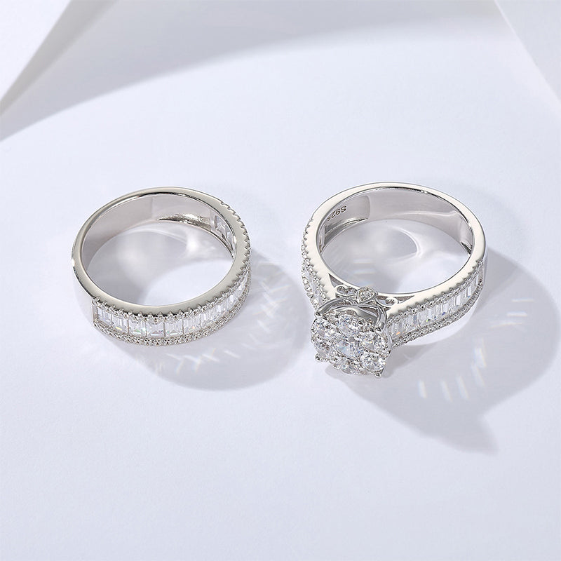 Beatrix – Anello doppio con incastonatura a pavé.
