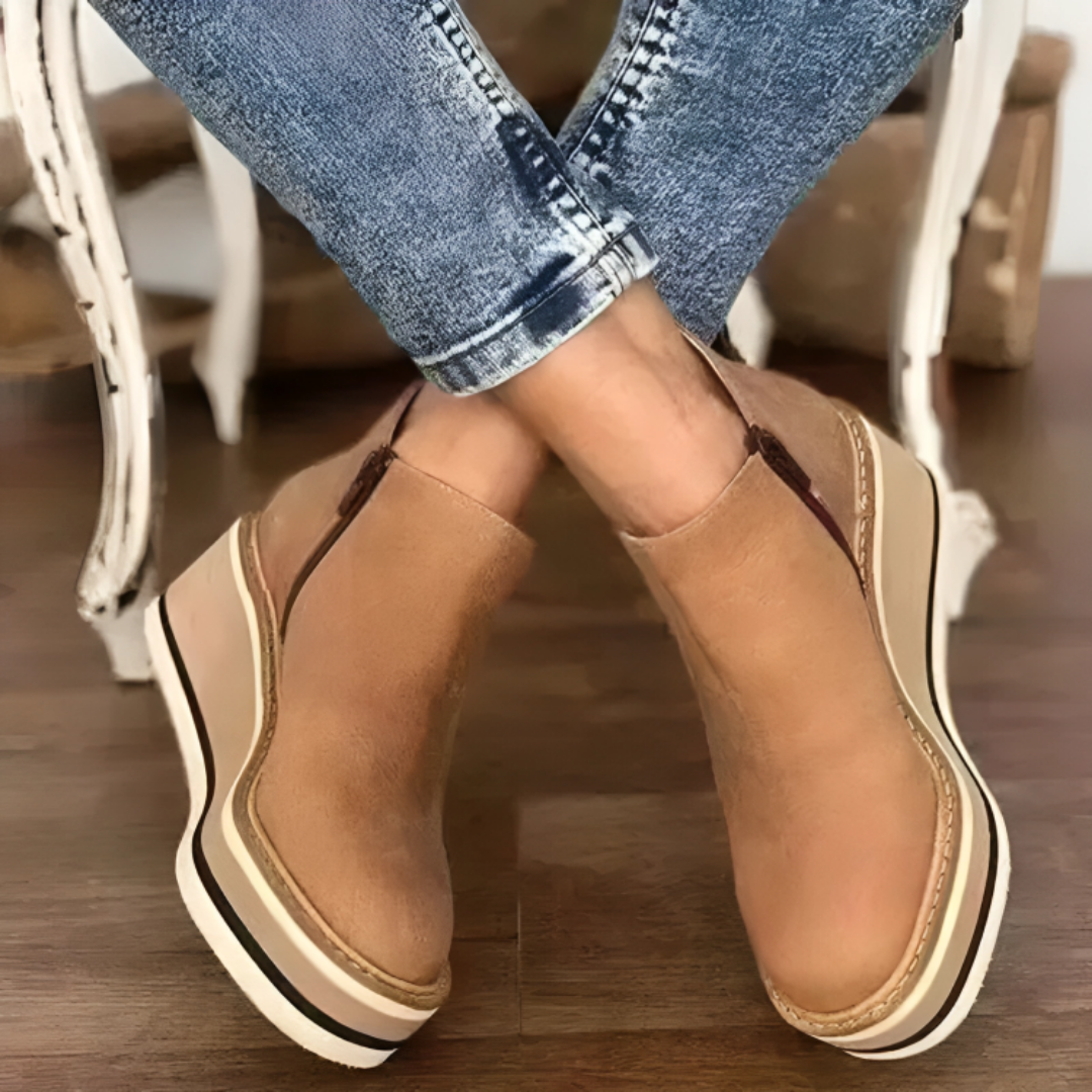 LUCY | Orthopedic Leather ComfortStep Ankle Platform Boots