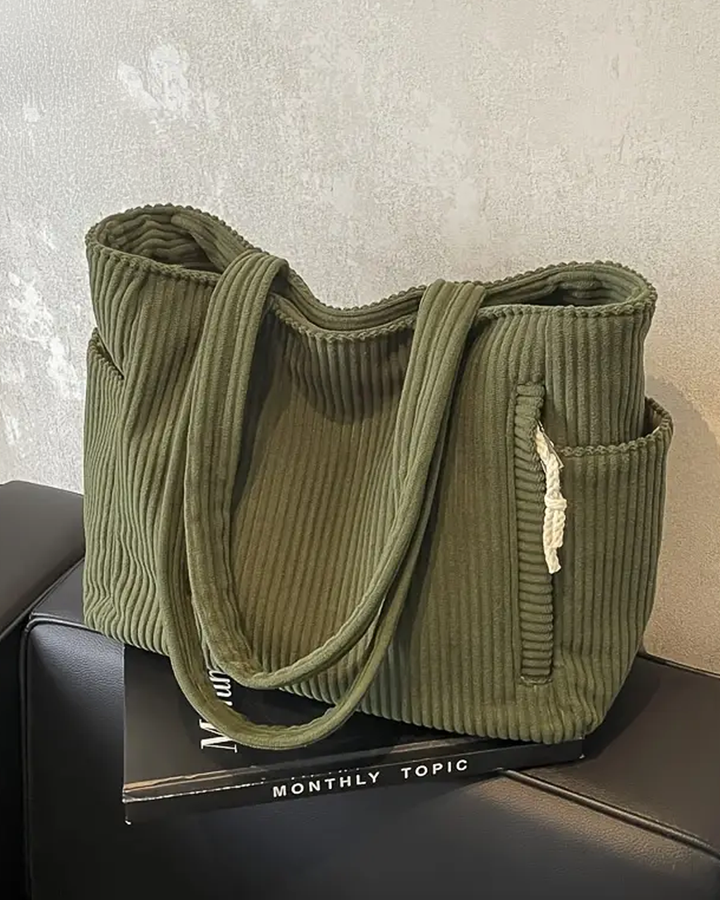 Liva – Ribbed tote bag with cord detail