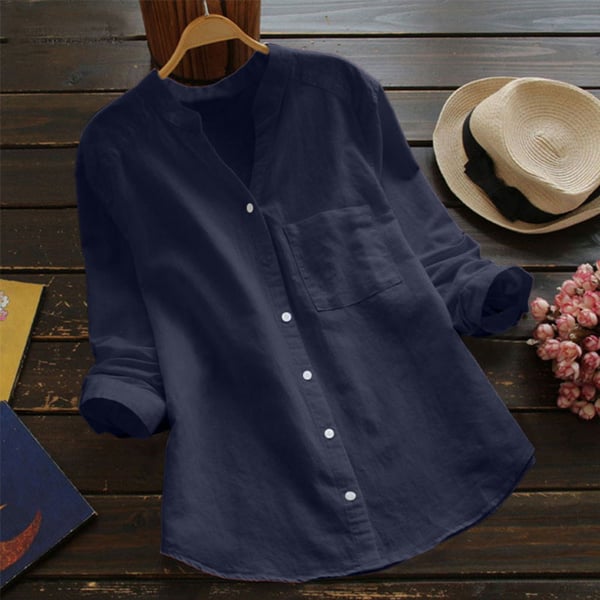 Dahlia | Elegant Linen Long-Sleeve Blouse
