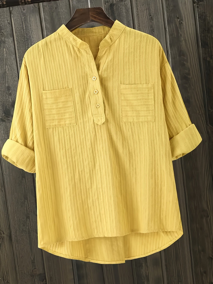 Katie – Textured Pocket Detail Blouse
