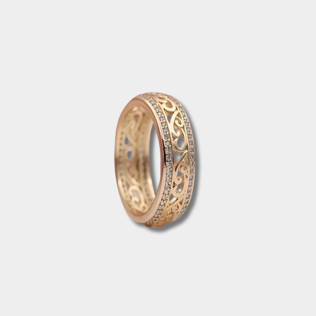 Kerstin – Anello cavo dorato chiaro