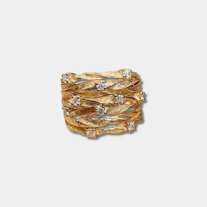 Johana - Anello vintage in oro con zircone