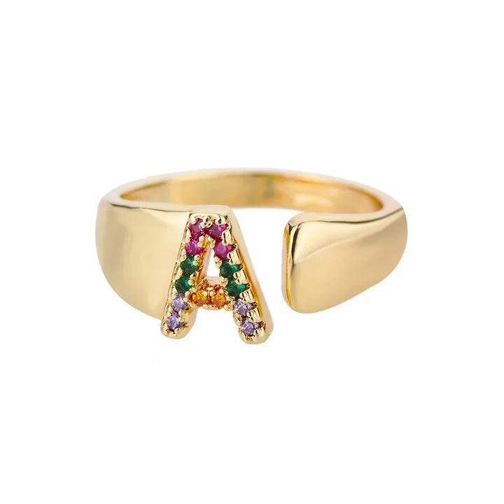 A - Anello iniziale in acciaio inossidabile dorato