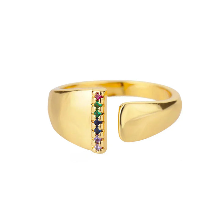 I - Anello iniziale in acciaio inossidabile dorato