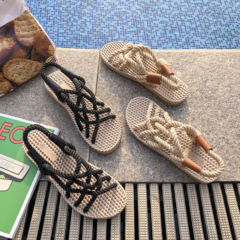 Mariel – Braided Rope Sandals