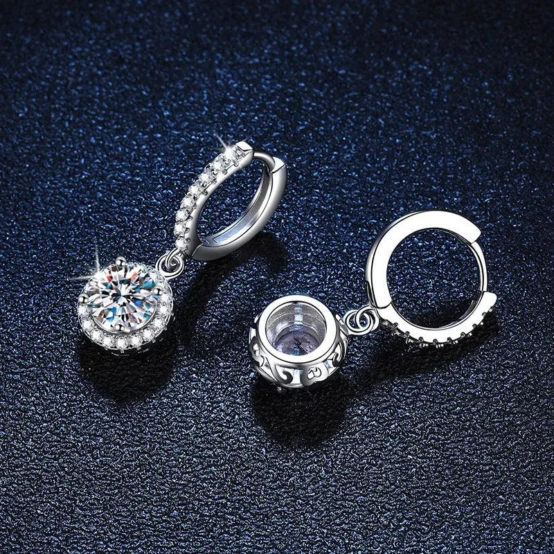 Orecchini in argento sterling 925 con 1 carato di moissanite