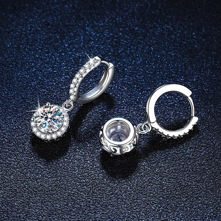 Orecchini in argento sterling 925 con 1 carato di moissanite