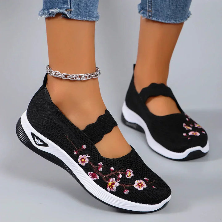 Amethyst – Embroidered Comfort Slip-Ons