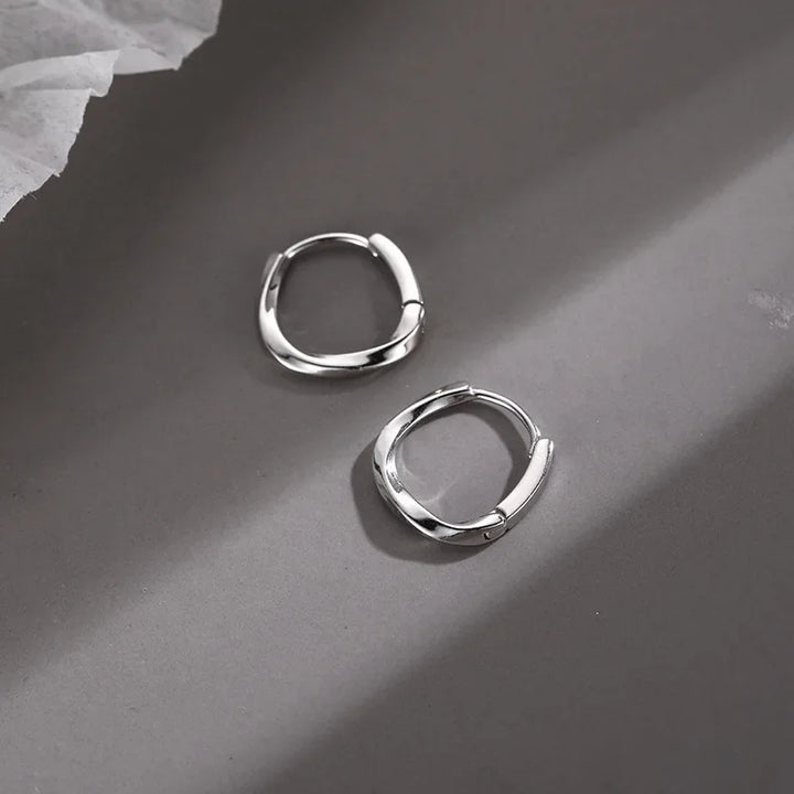 Orecchini in argento sterling con inserto rotondo