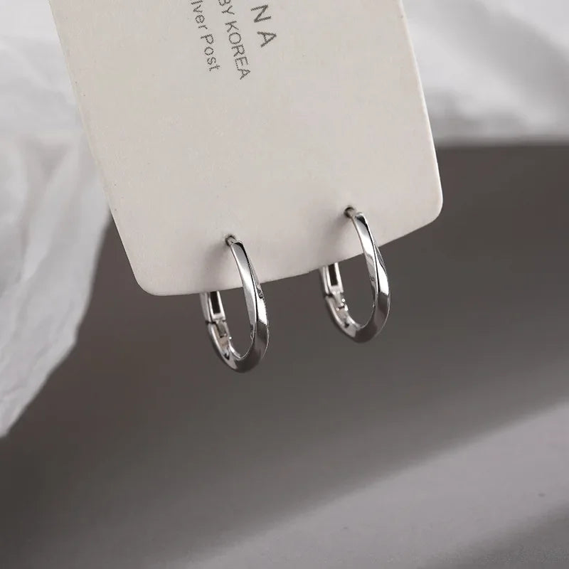 Orecchini in argento sterling con inserto rotondo