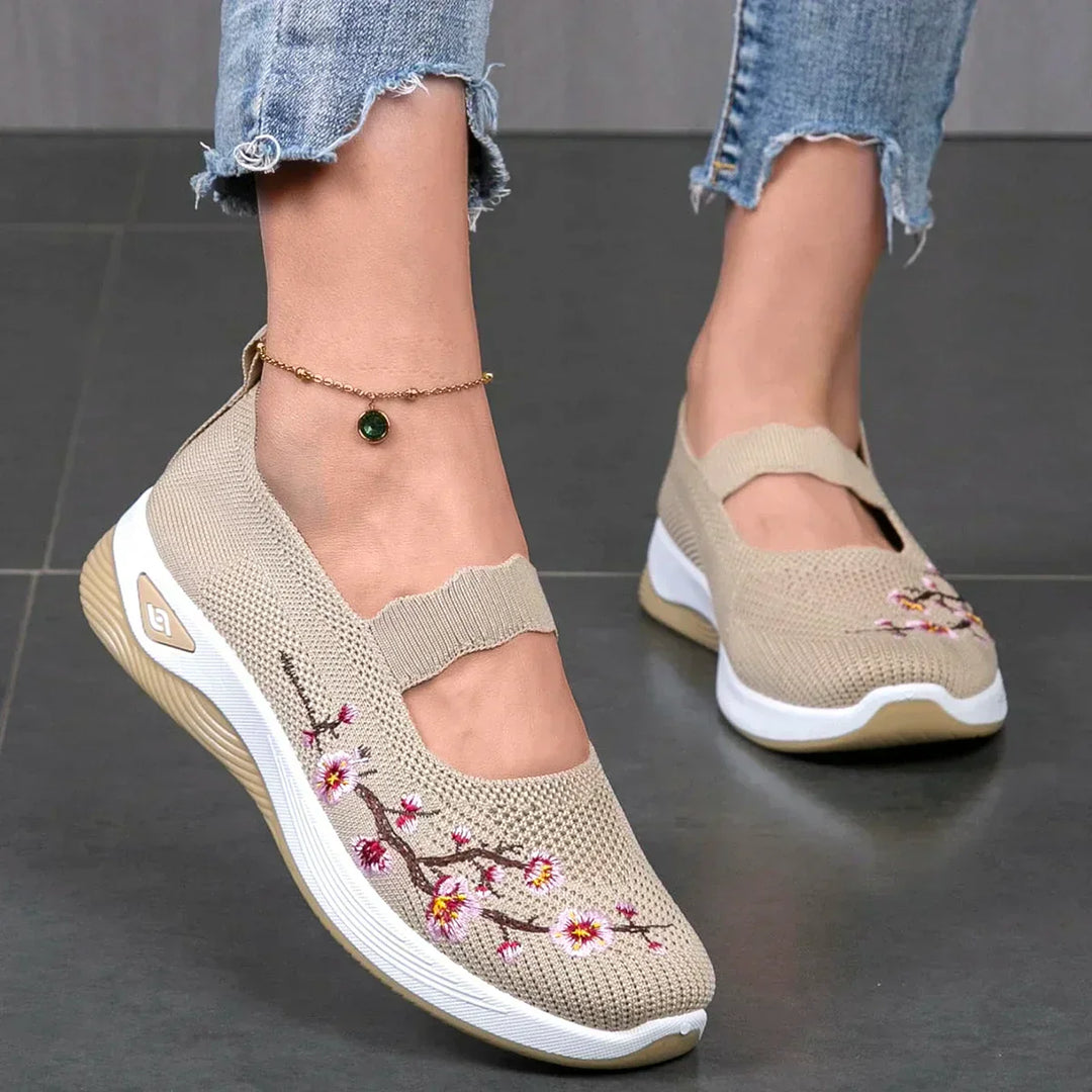 Amethyst – Embroidered Comfort Slip-Ons
