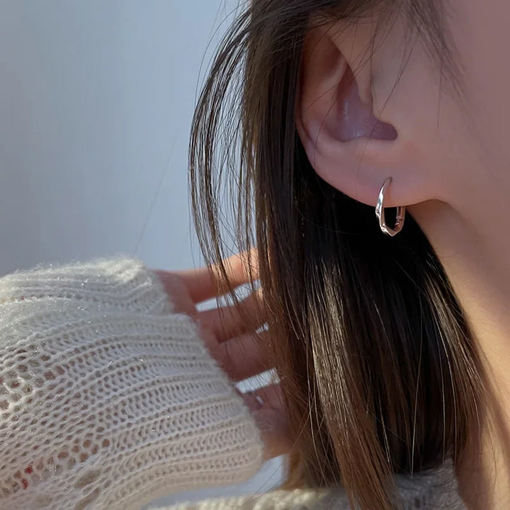 Orecchini in argento sterling con inserto rotondo