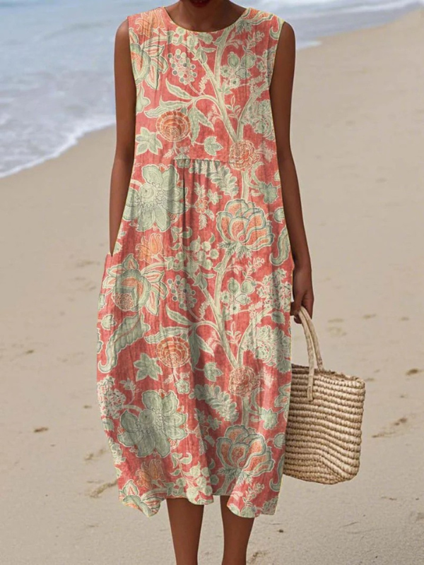 Raya – Sleeveless Tiered Midi Dress