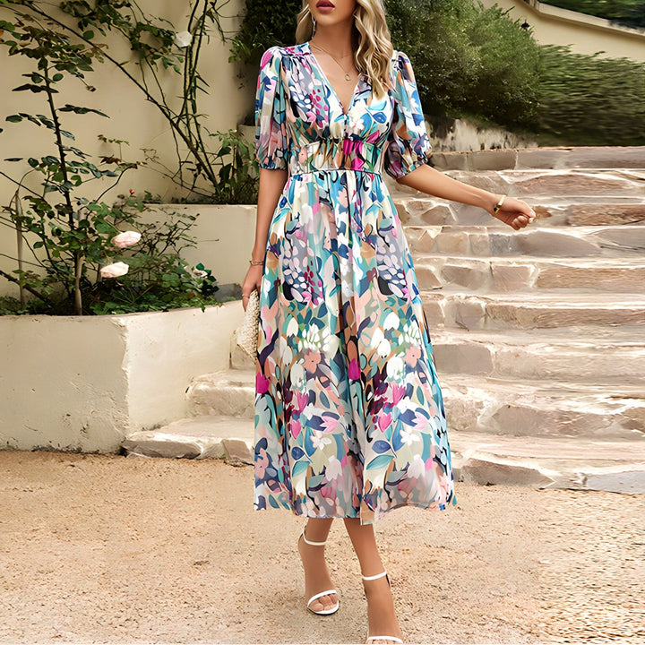 Elena | V-neck midi dress