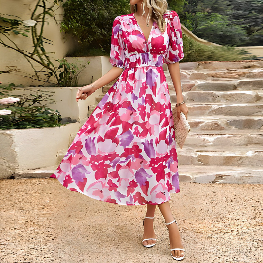 Elena | V-neck midi dress