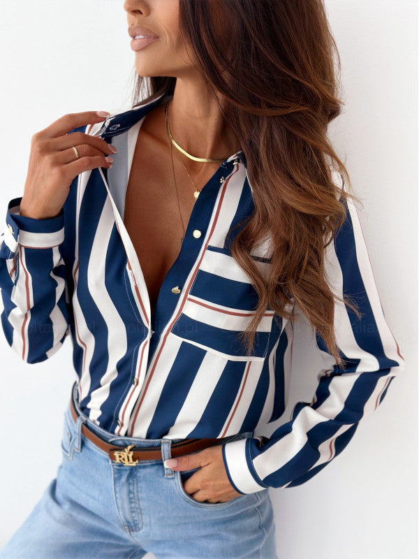 Nina | Elegant Women's Blouse with Satin Print