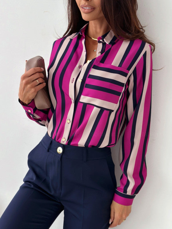 Nina | Elegant Women's Blouse with Satin Print