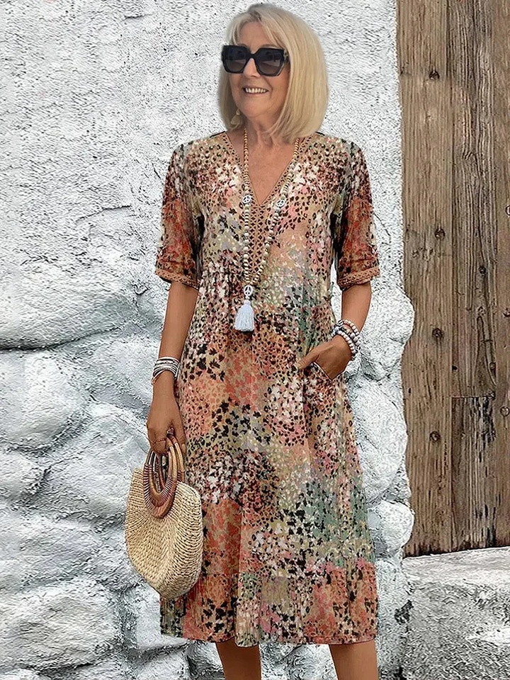 Skyler | ELEGANT FLORAL MIDI DRESS
