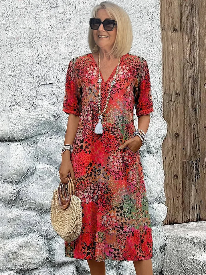 Skyler | ELEGANT FLORAL MIDI DRESS
