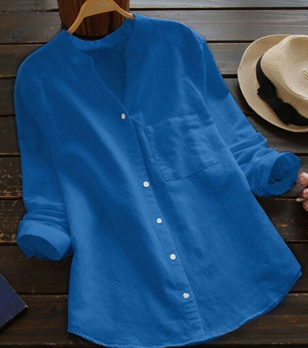 Dahlia | Elegant Linen Long-Sleeve Blouse