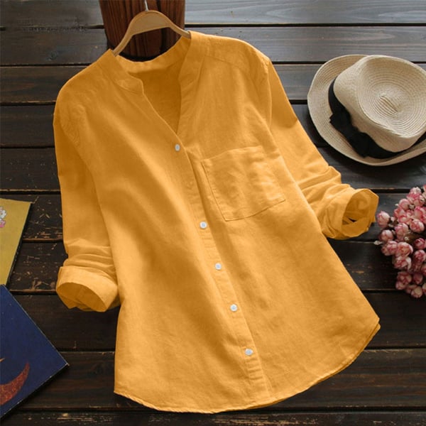 Dahlia | Elegant Linen Long-Sleeve Blouse