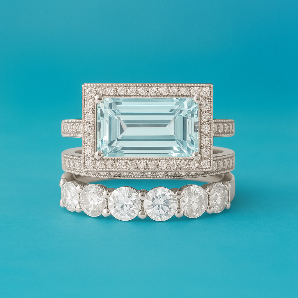 Gabriele - Anello vintage in argento e vetro turchese