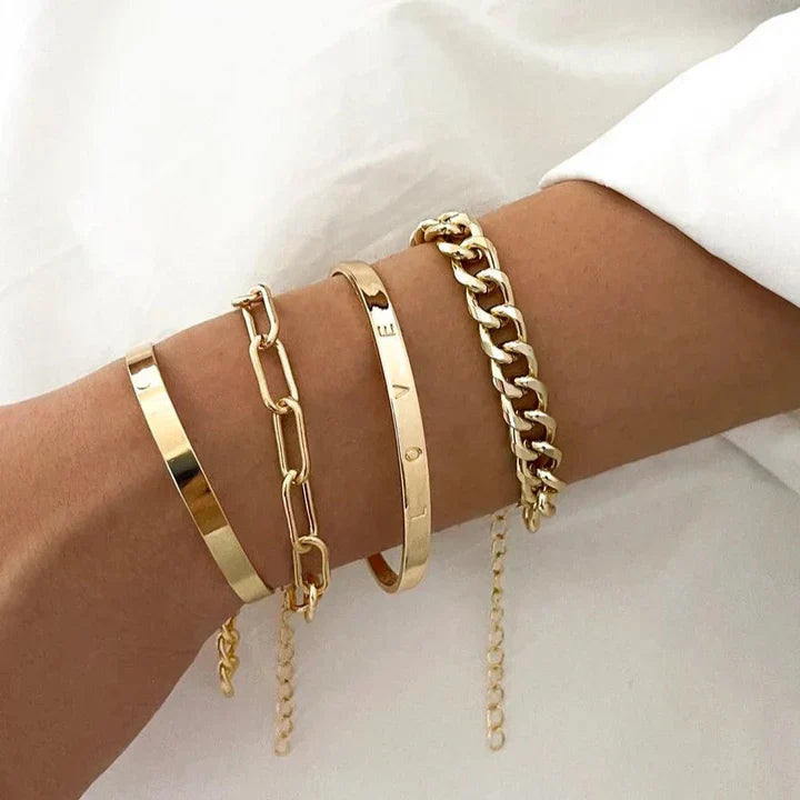 Set di bracciali dorati eleganti Noemi