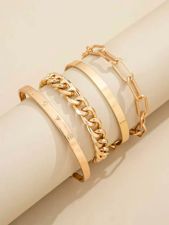Set di bracciali dorati eleganti Noemi