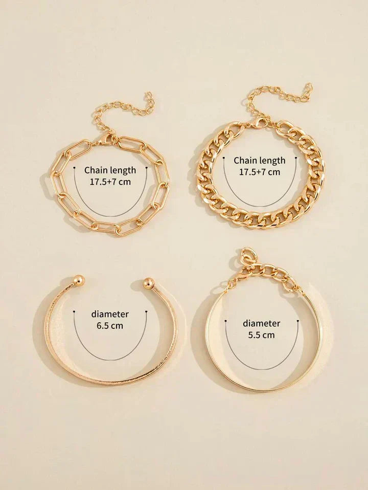 Set di bracciali dorati eleganti Noemi