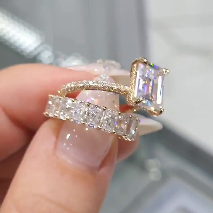 Nadja – Anello di diamanti con centro rettangolare.